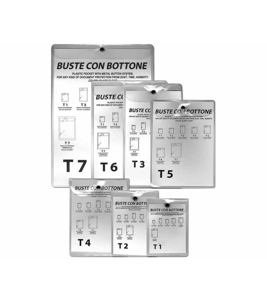 Busta con Bottone Pvc Cristal