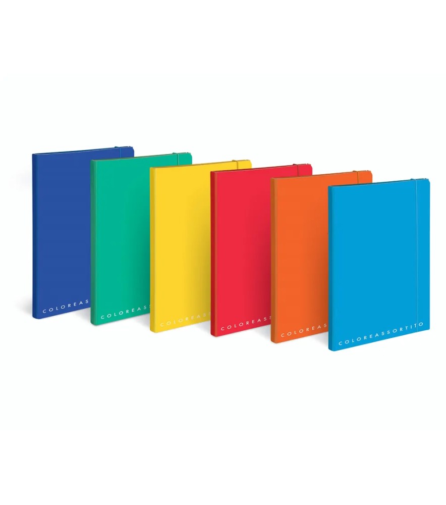 Cartella a Tre Lembi C/elastico Dorso 1cm Cartoncino Laccato