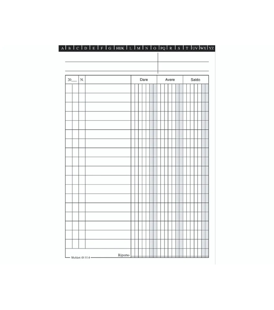 Scheda Dare/avere/saldo 100 pezzi Verticale