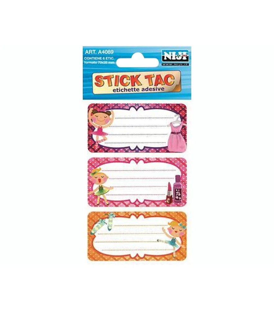 Etichette Scuola Fantasia Blister 2 fogli Bambina