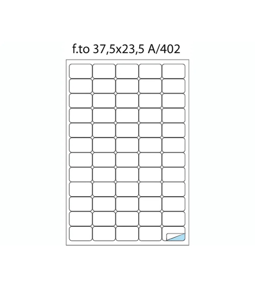 Etichette Adesive Scatola Mm 210 x 297 A4 100 fogli Bianco