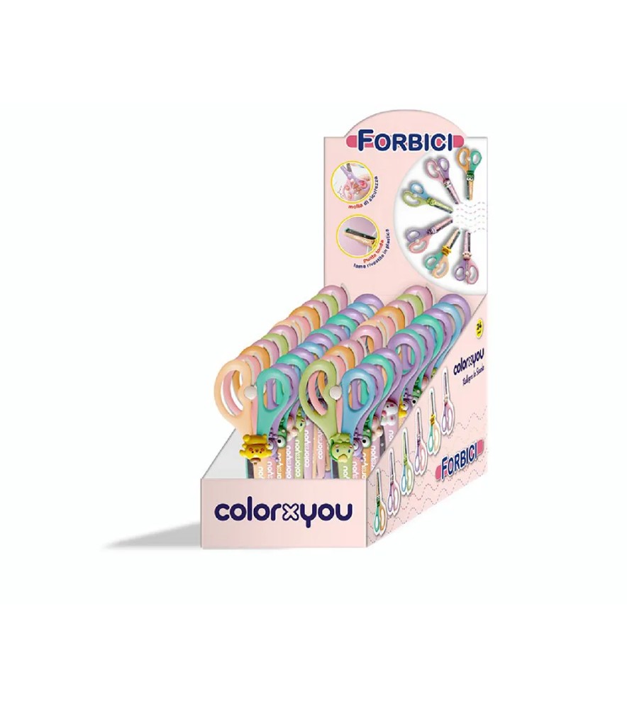 Forbici Easy Open Manico Plastica Lama Metallo Rivestito Pun