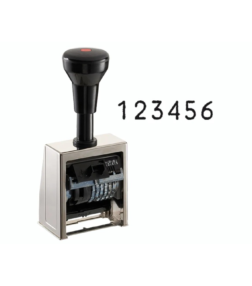 Timbro Numeratore in Metallo 6 Ruote
