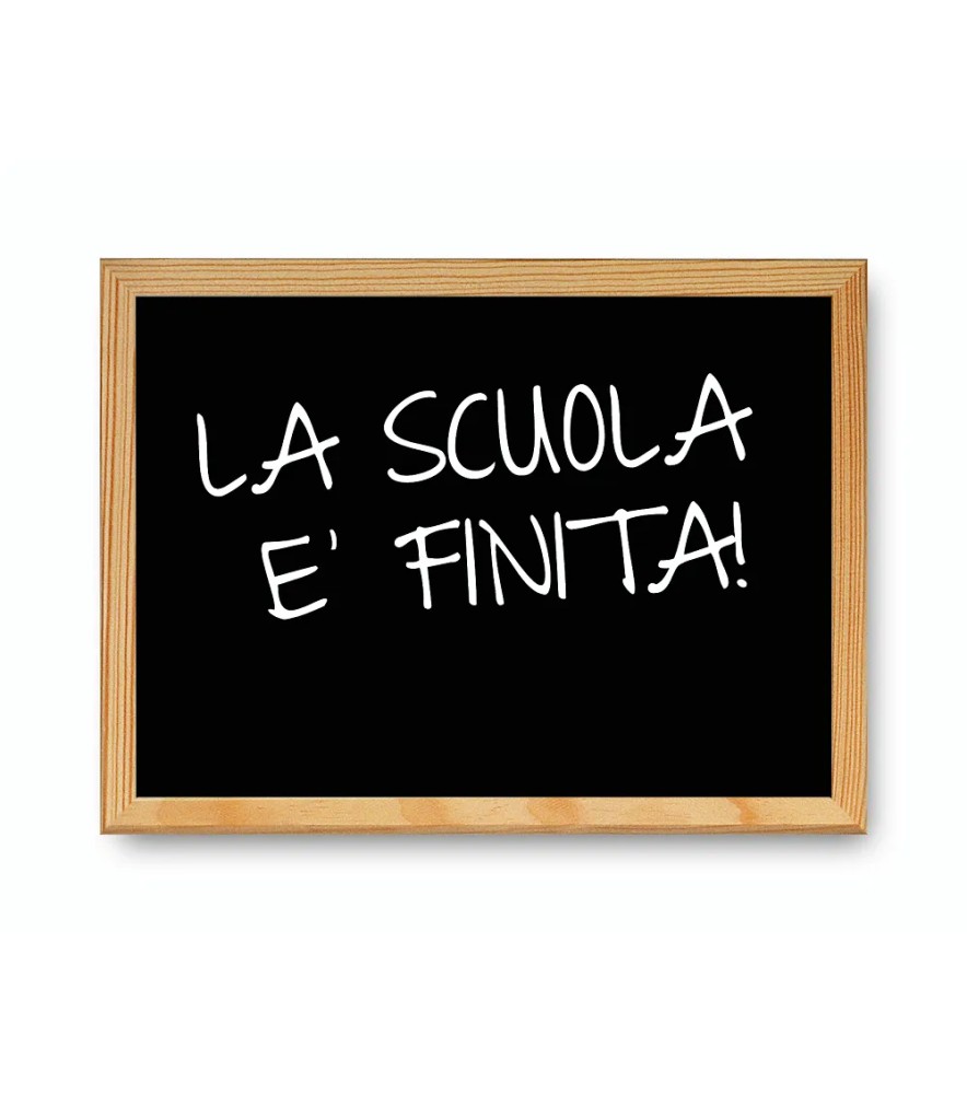 Lavagna per Gessi Nera Cornice in Legno Naturale