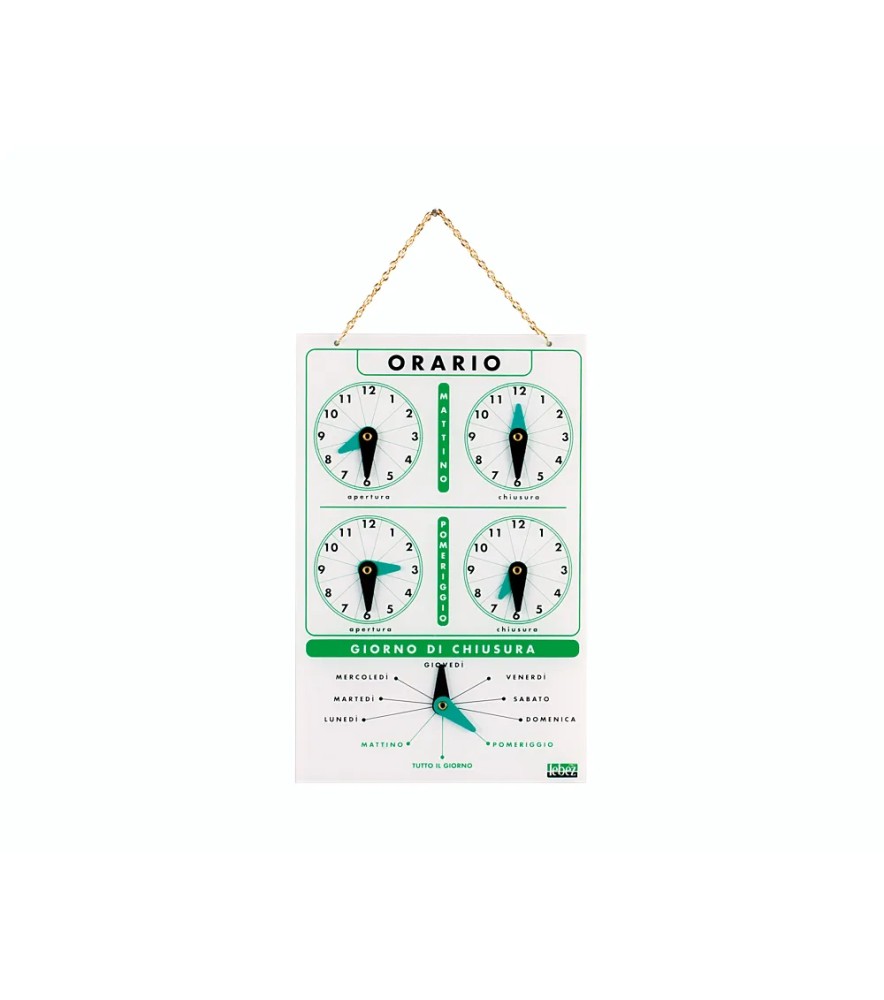 Cartello Plexiglass Orario di Lavoro Regolabile