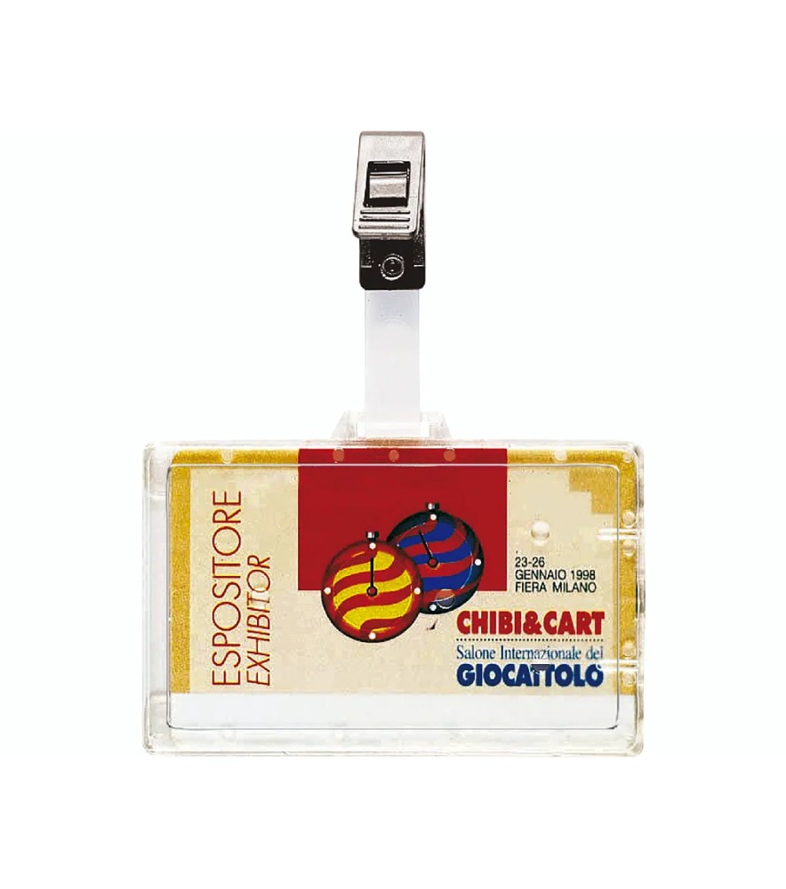 Porta Badge/cartellino Plastica Rigido con Molla