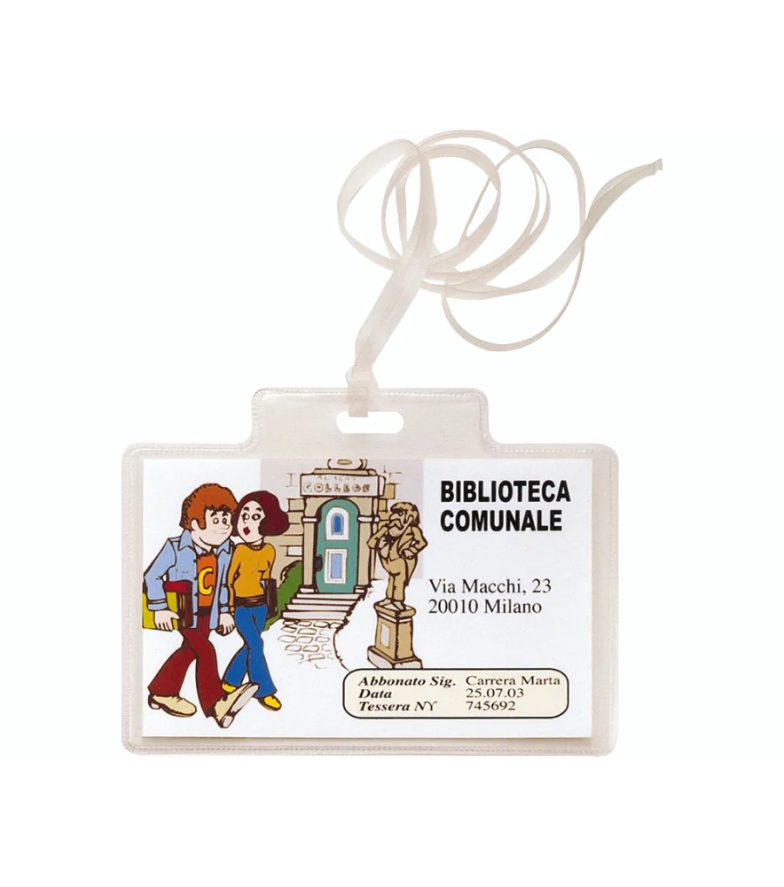Porta Badge/cartellino Pass 3ec Pvc con Cordoncino