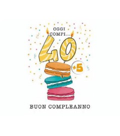 Biglietti di Auguri Compleanno 40 Anni C/rotella