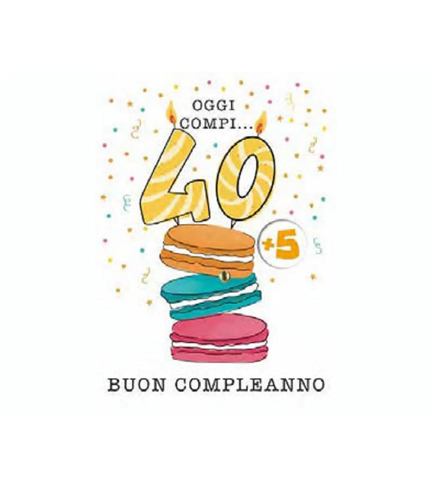Biglietti di Auguri Compleanno 40 Anni C/rotella