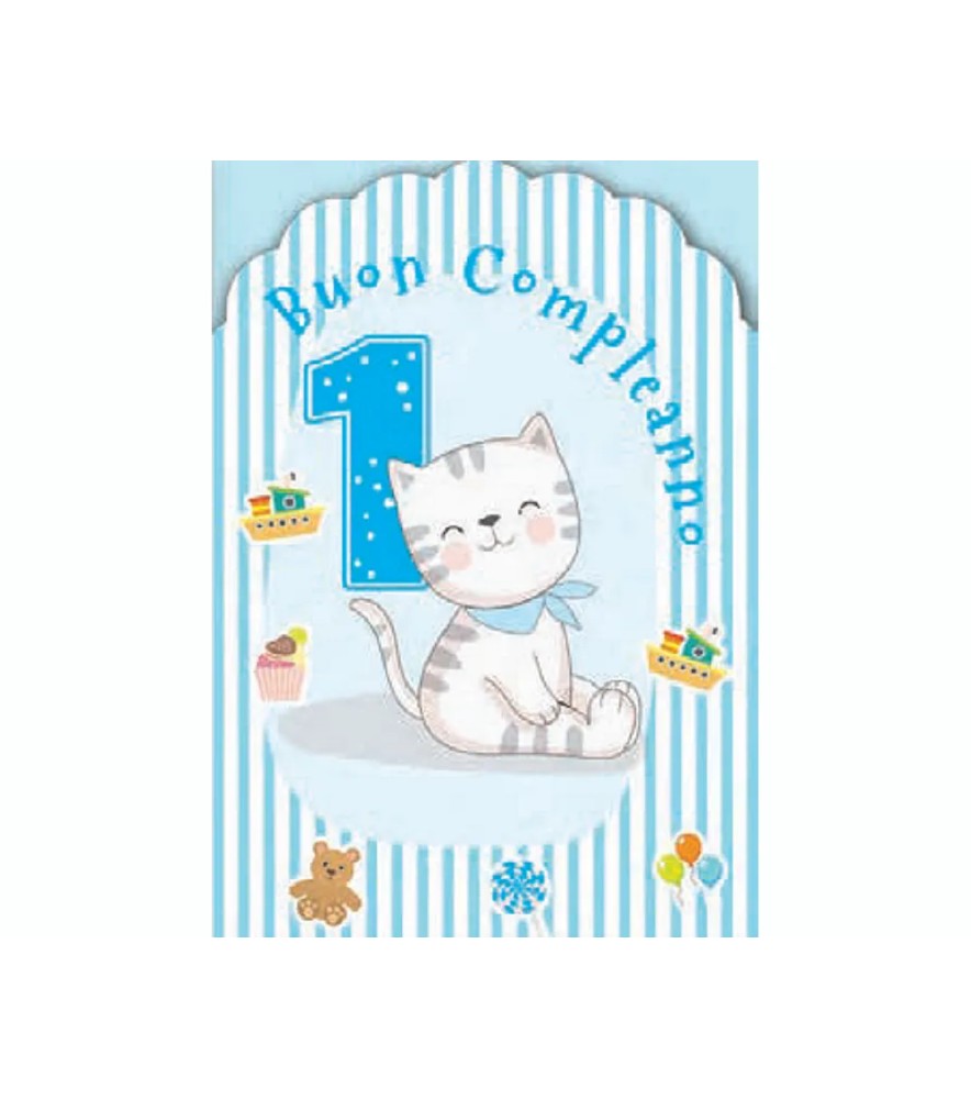 Biglietti di Auguri Compleanno 1 Anno Azzurro