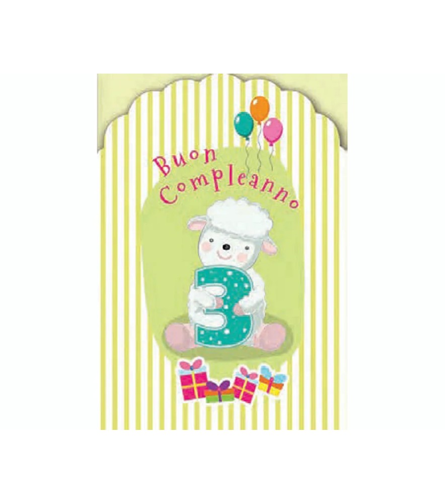 Biglietti di Auguri Compleanno 3 Anni