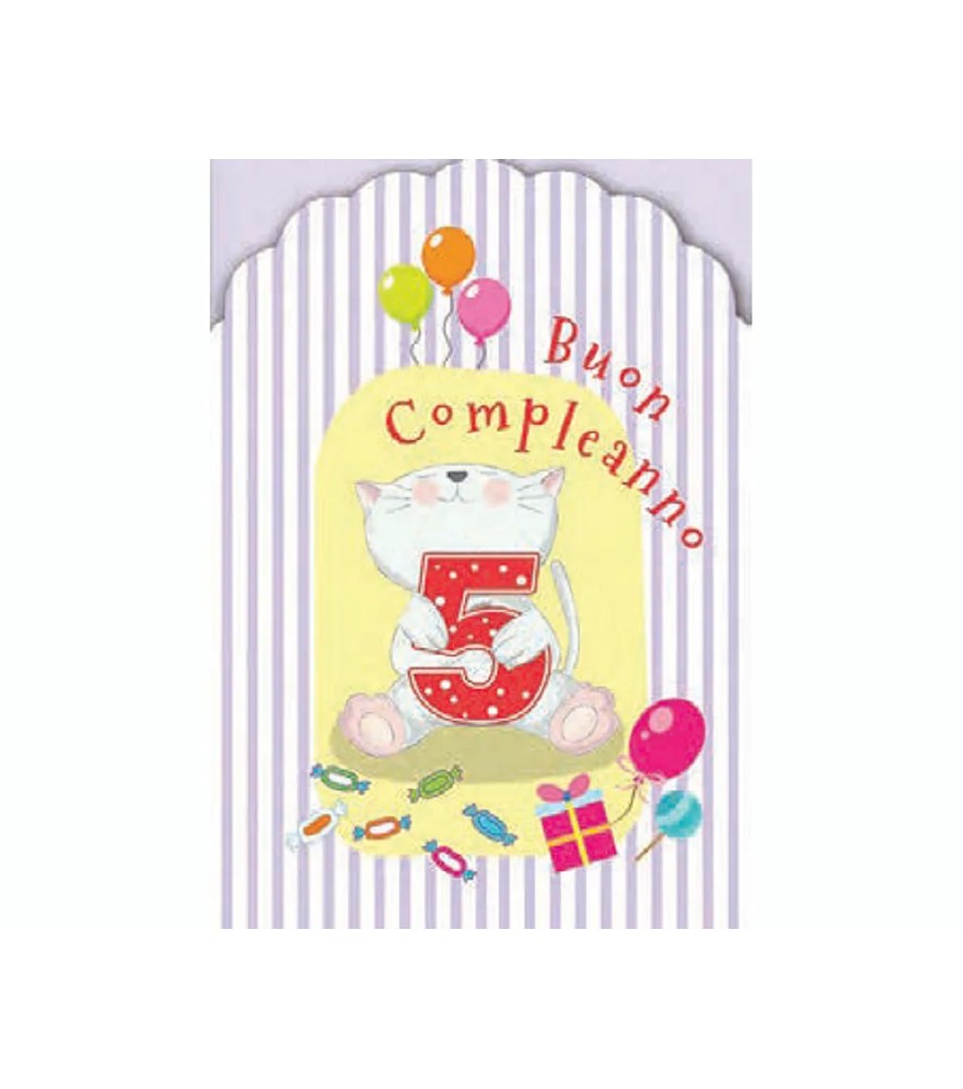 Biglietti di Auguri Compleanno 5 Anni
