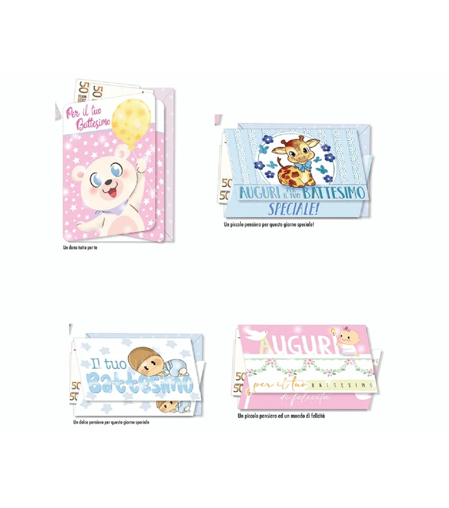 Biglietti di Auguri Selezione Top Quality Battesimo P/soldi