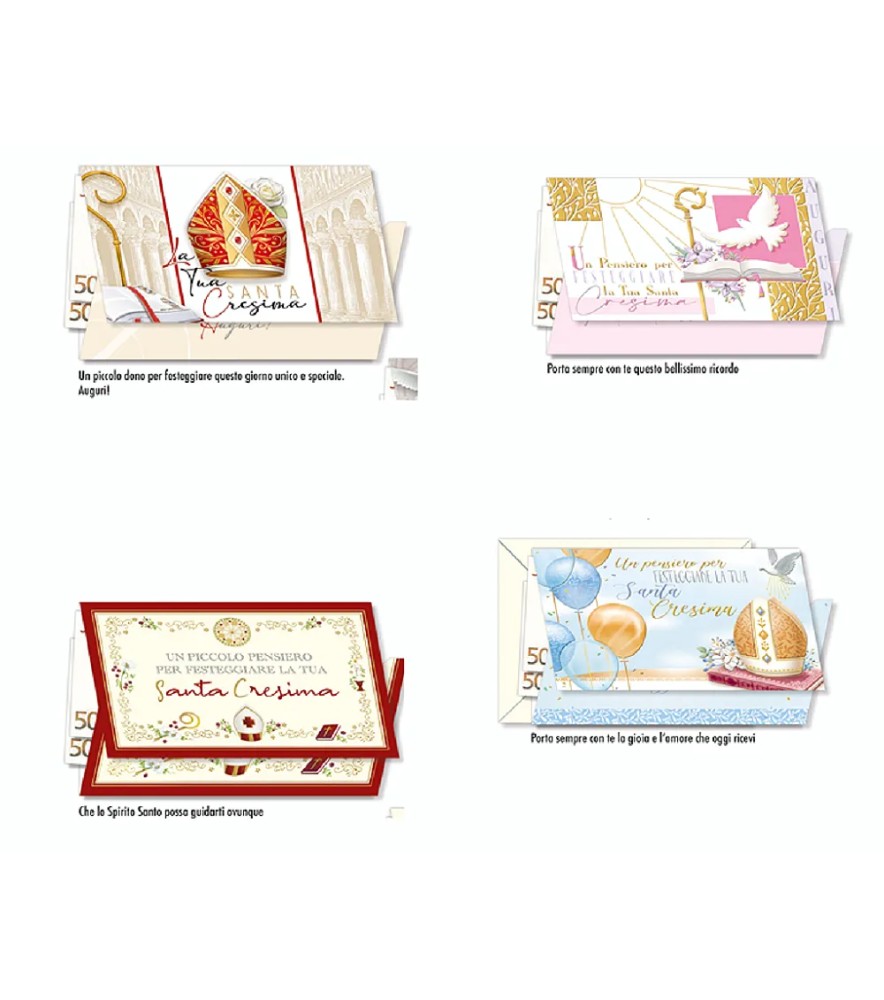 Biglietti di Auguri Selezione Top Quality Cresima P/soldi