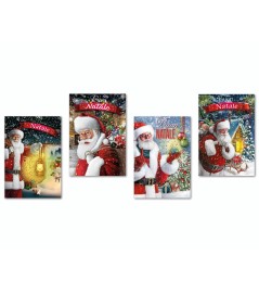 Biglietti di Auguri Natalizi Babbo Natale Pz. 12