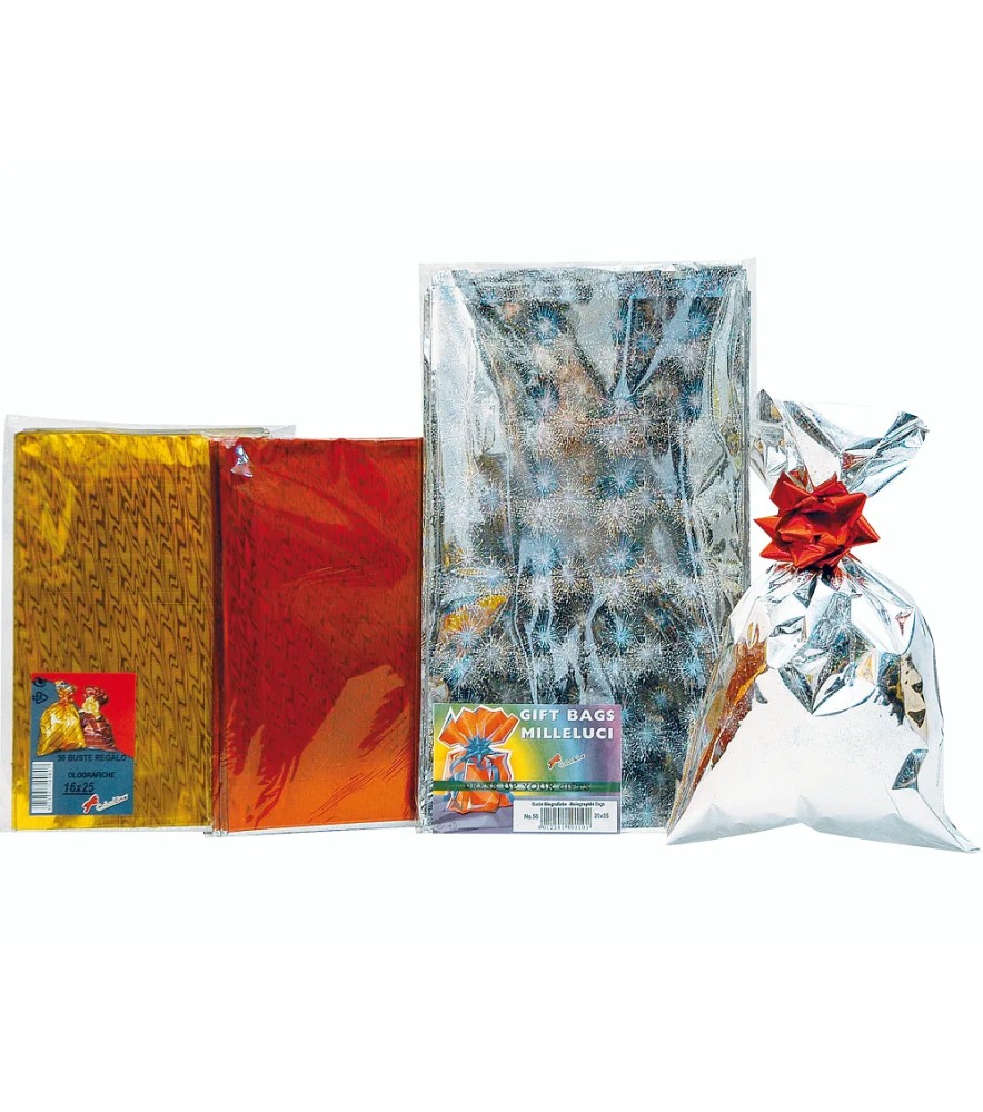 Busta Regalo Olografiche Plastica Iridescente