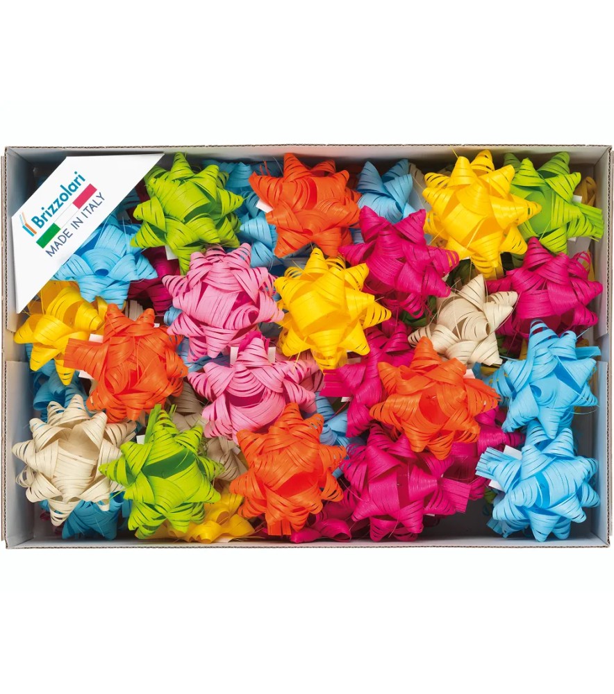 Coccarde Stelle Rafia 6802 70 pezzi