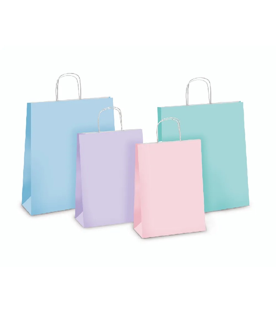 Shopper con Cordoncino Colorato in Carta