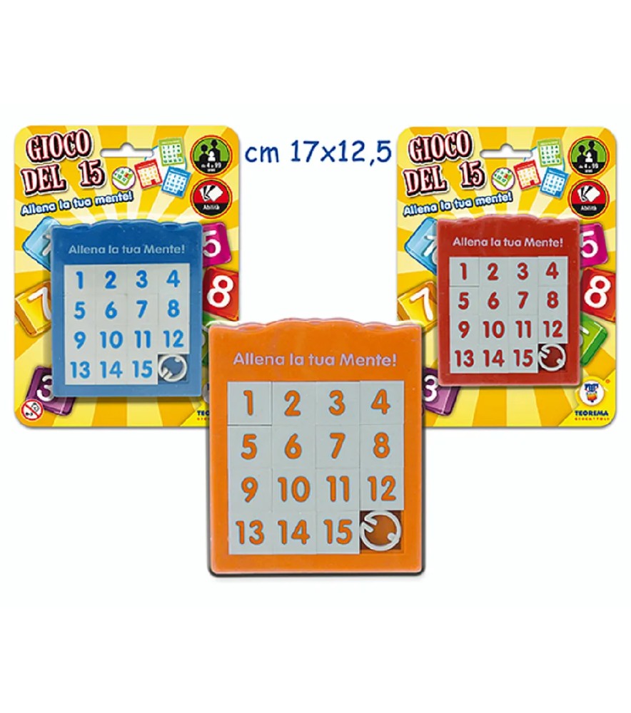 Gioco del 15 3 Col Ass Rosso Blu Verde