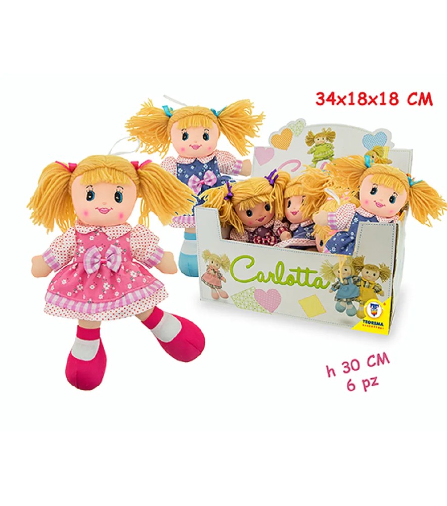 Carlotta - Bambola in Pezza Floreale 4 Mdl 30 Cm