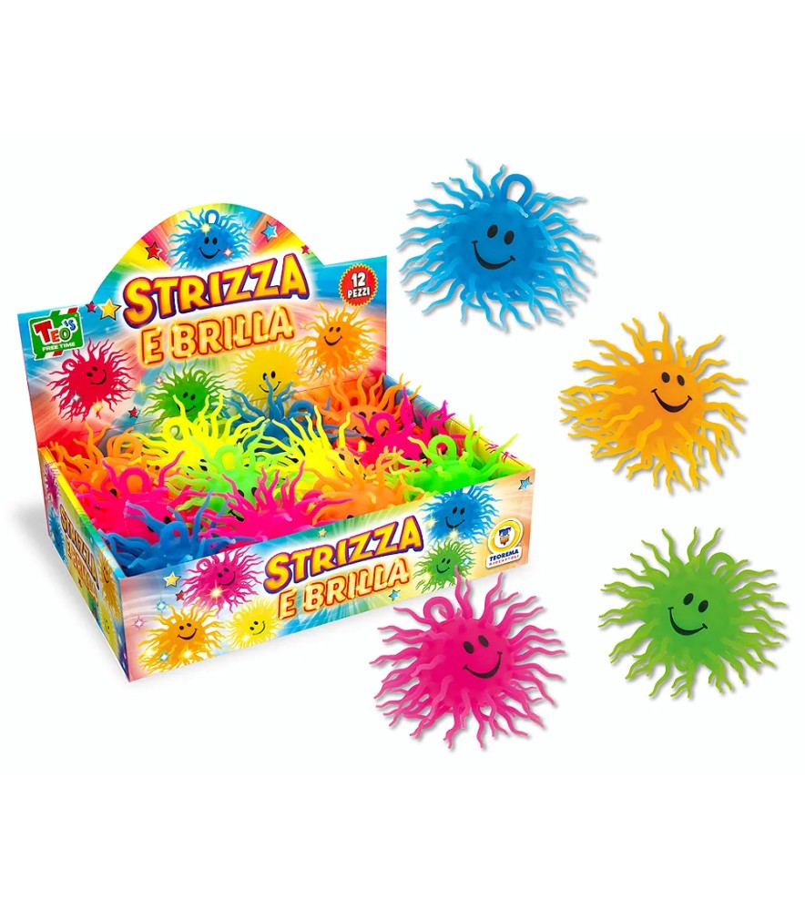 Teo S - Strizza e Brilla Palla con Luce 5 colori Ass Diam 5