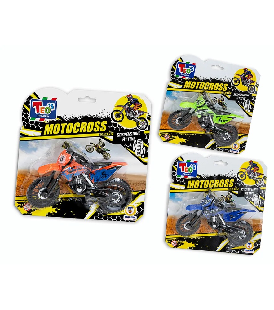 Teo S - Motocross Scala1:12 3 Col Ass