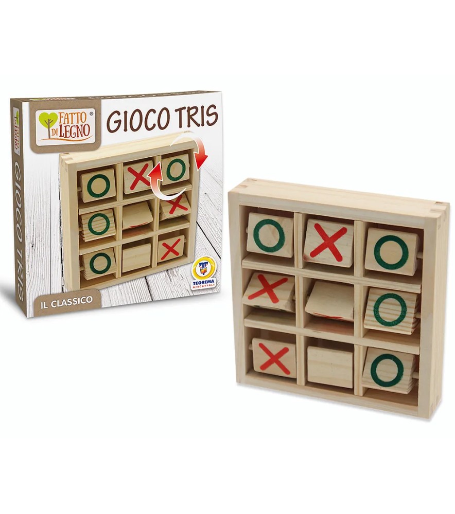 Fatto di Legno - Gioco Tris da Viaggio Cm 12x12x3