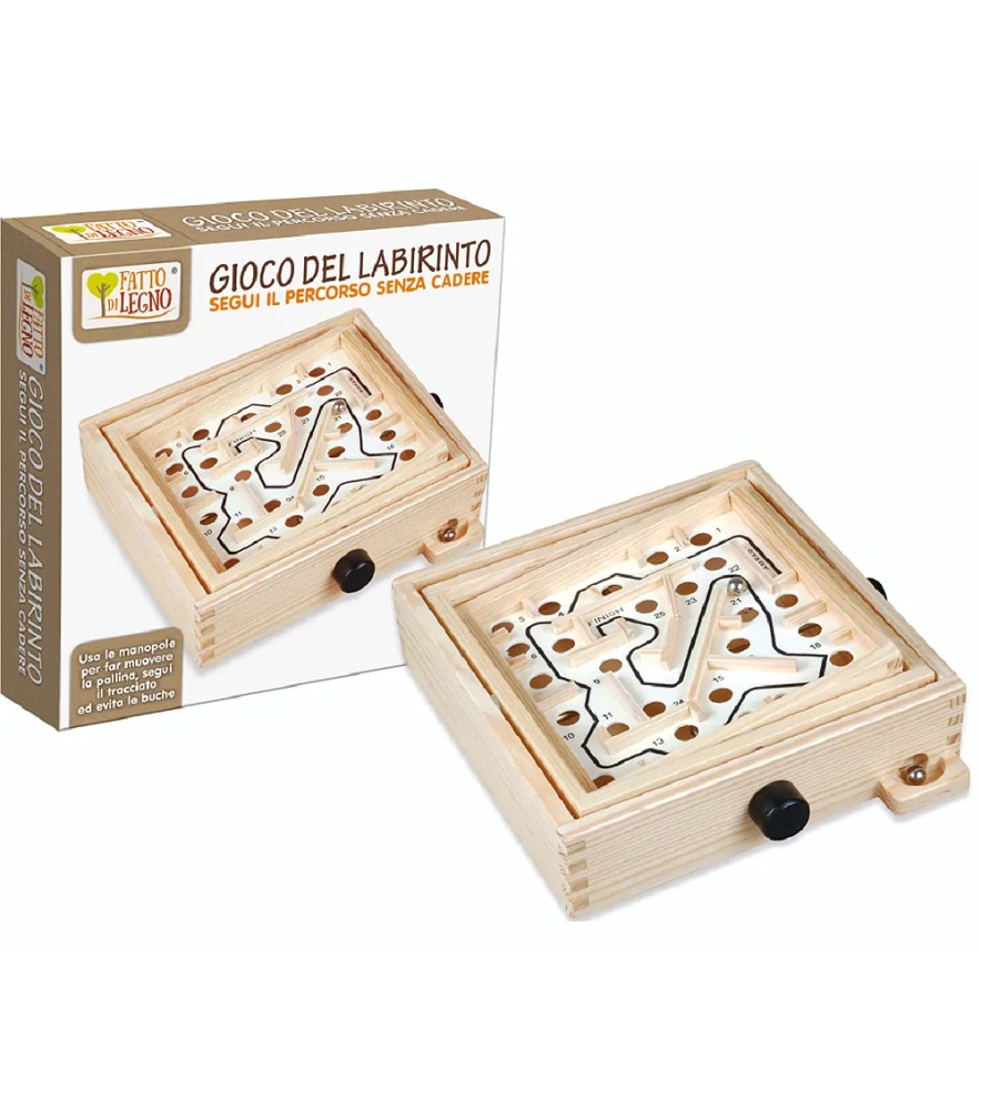 Fatto di Legno - Gioco Labirinto in Scatola Cm 20x20
