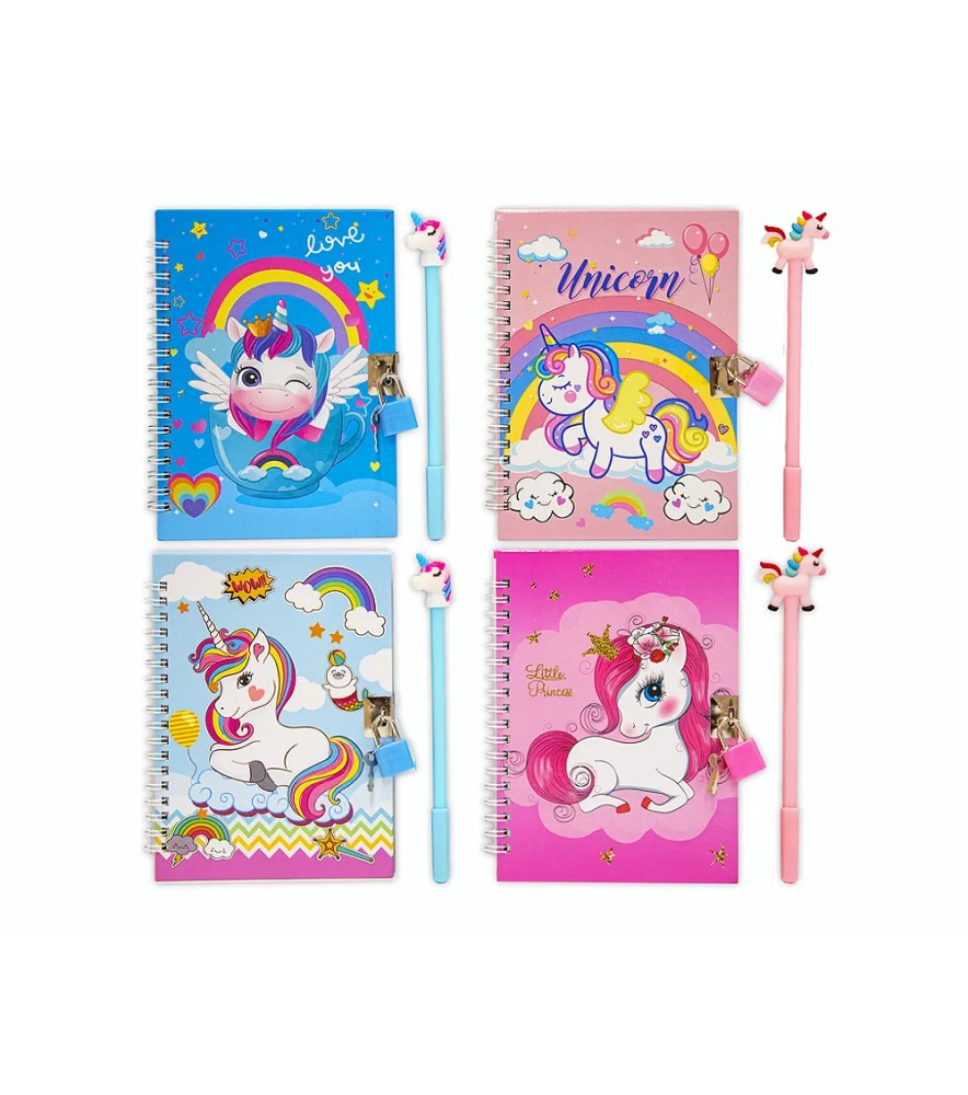 Miss Signorina - Notebook Unicorno con Penna 4 Mdl Ass