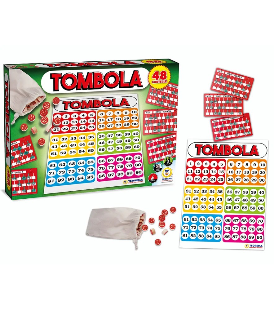 Gioco Tombola 48 Cartelle Plastica C/tabellone