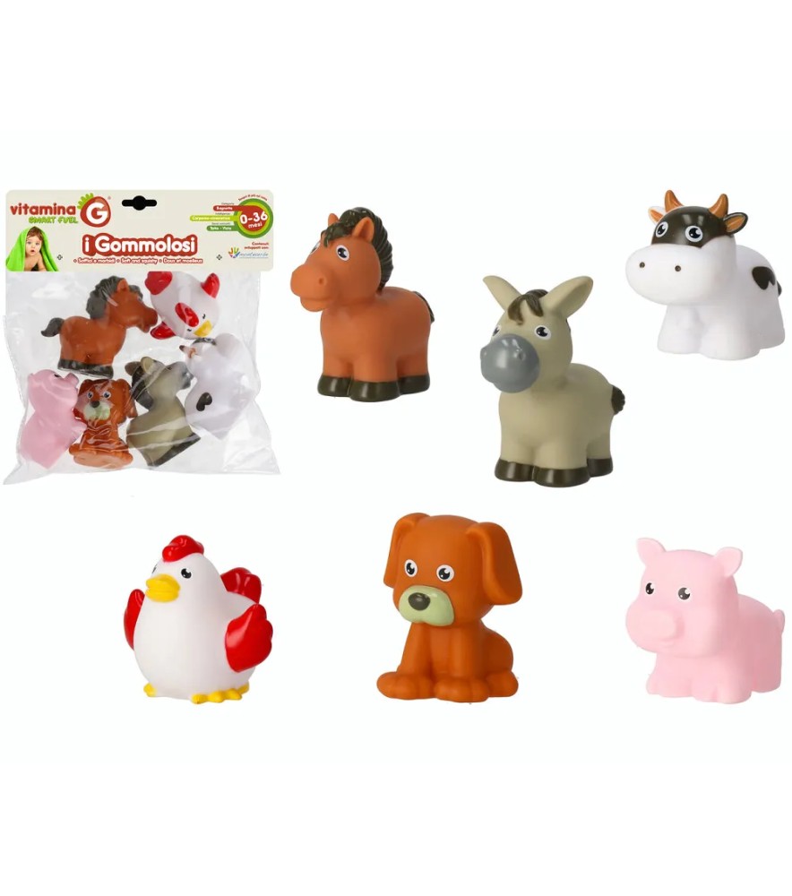 Gommolosi Animali Fattoria 6 pezzi