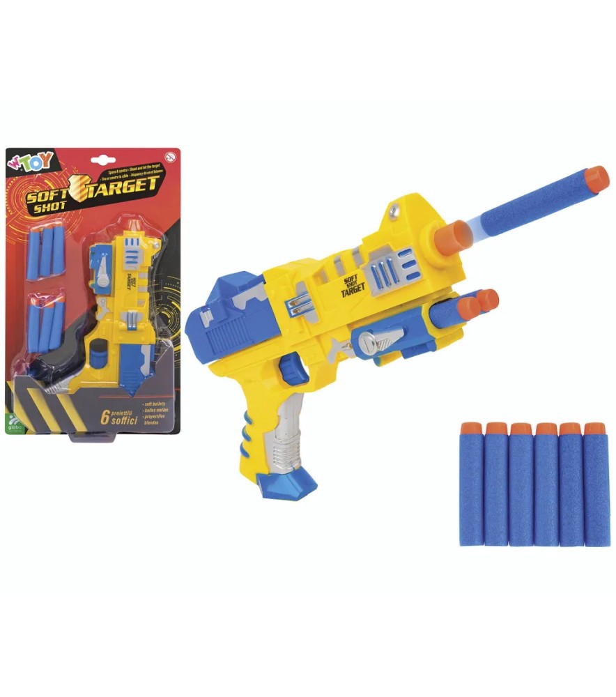 Pistola C/6 Proiettili Soffici 2 Ass.