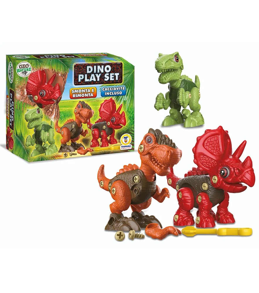 Geo Nature - Playset Dinosauri Smonta e Rimonta 3 Ass