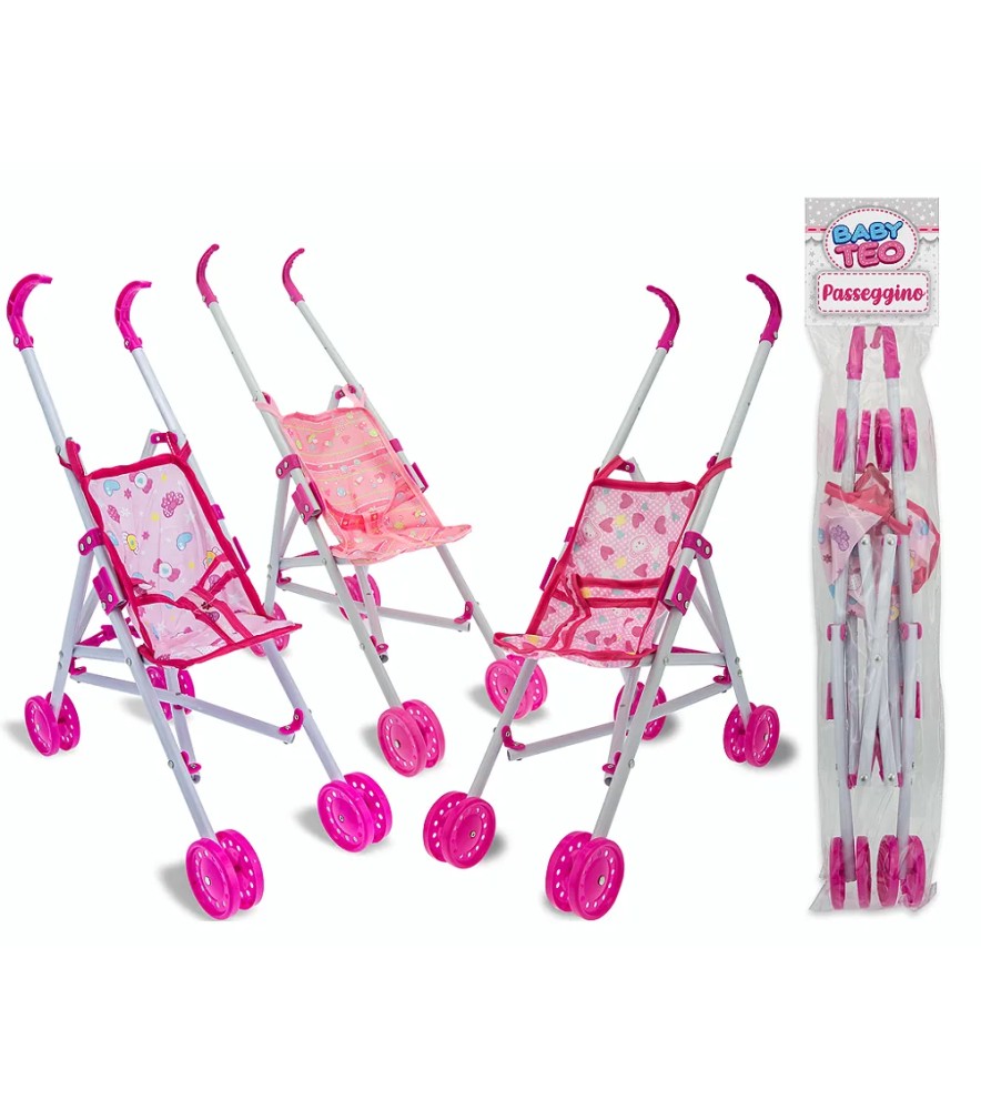 Baby Teo - Passeggino in Plastica 50 Cm 3 Ass.