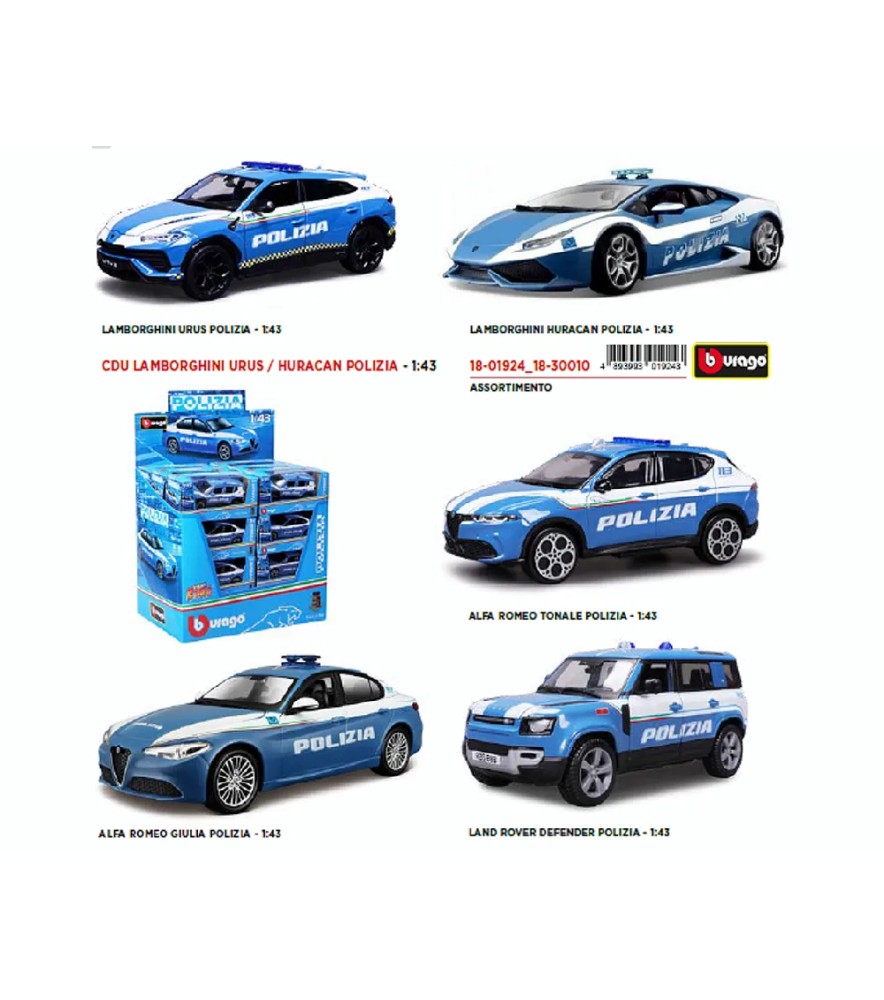Auto Modellini Diecast 1:43 Polizia
