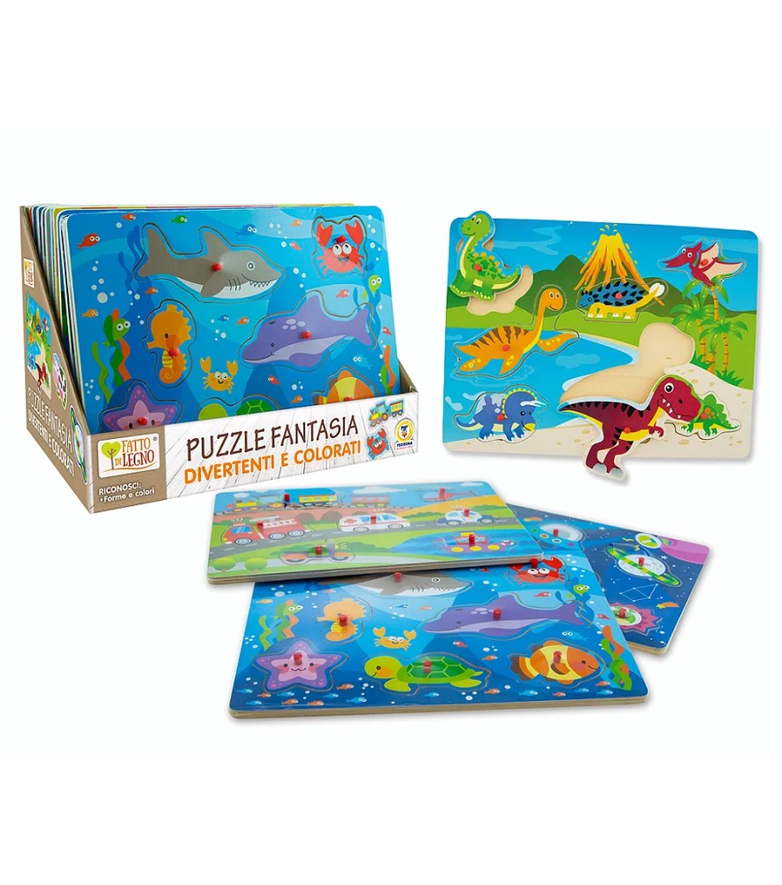 Fatto di Legno - Puzzle Colorati Funny 30x23cm