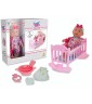 Baby Teo - Play Set Bambolotto Vinile con Culla 25 Cm