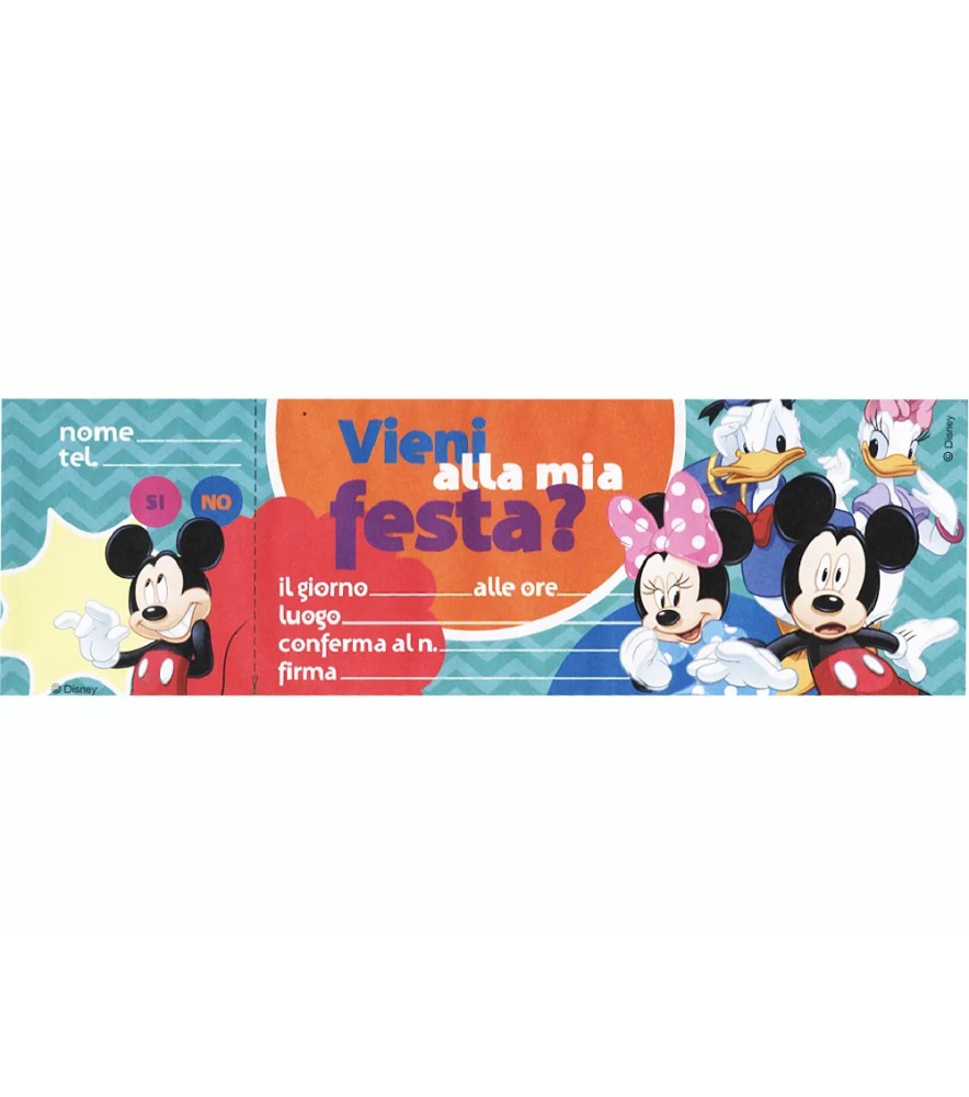 Invito alla Festa Disney Blocchetto 10 Inviti