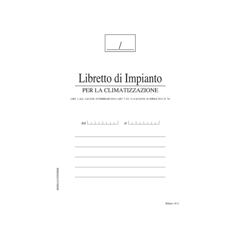 LIBRETTO IMPIANTO CLIMATIZZAZIONE