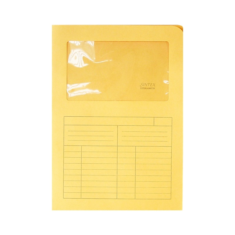 CARTELLINA A L CON FINESTRA SINTEX CON STAMPA CARTONCINO