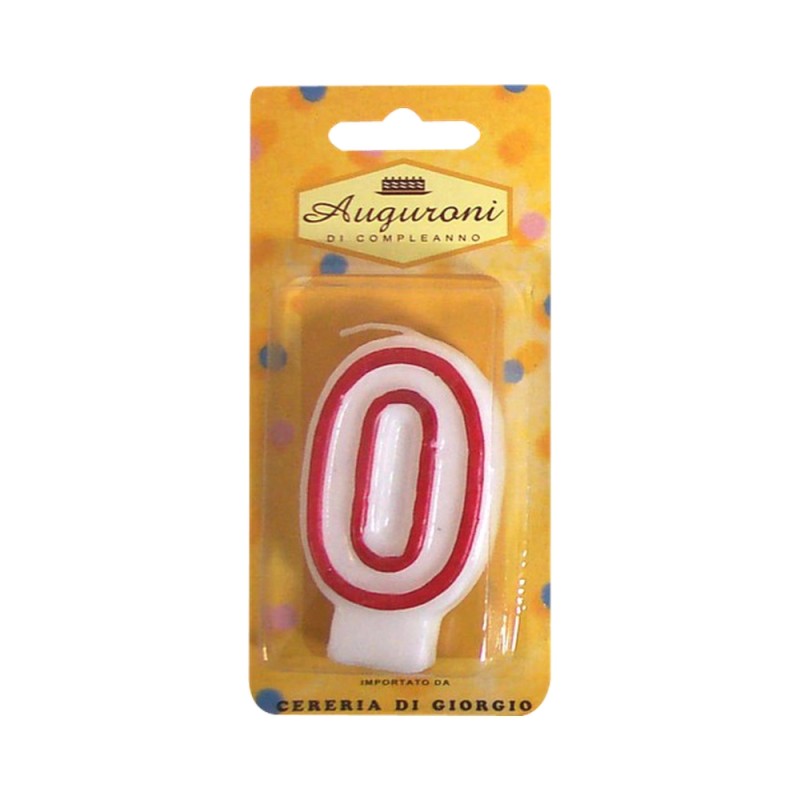 CANDELE NUMERATE CONTORNO ROSSO 6pzh 7,5cm