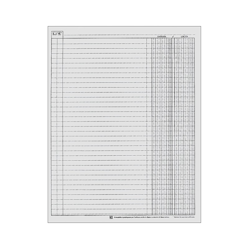 REGISTRO ENTRATE E USCITE CASSA - 25 PAGINE 50cop/fg