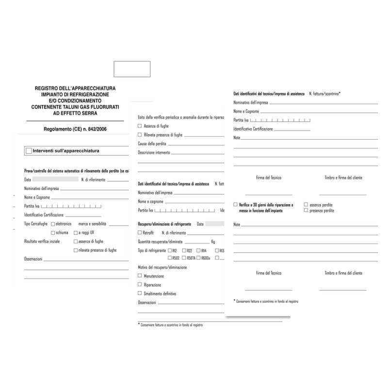 REGISTRO DELLAPPARECCHIATURA GAS FLUORURATI