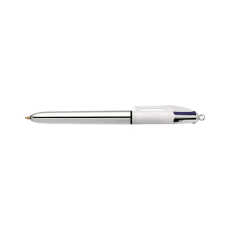 PENNA A SFERA A SCATTO 4 COLORI SHINE SILVER