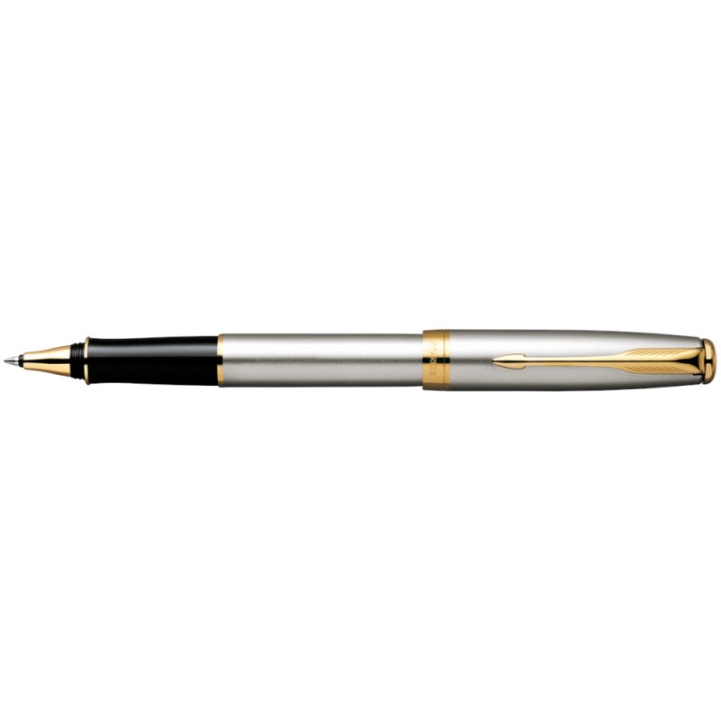 PENNA DA REGALO SONNET STAINLESS STEEL GT - ACCIAIO/FINITURE ORO