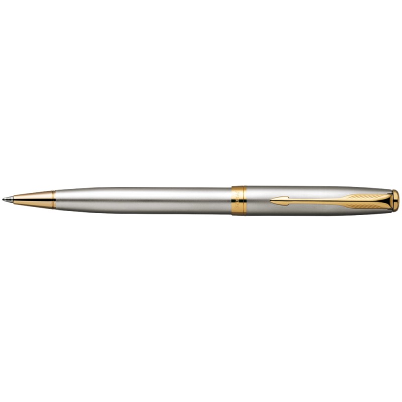 PENNA DA REGALO SONNET STAINLESS STEEL GT - ACCIAIO/FINITURE ORO