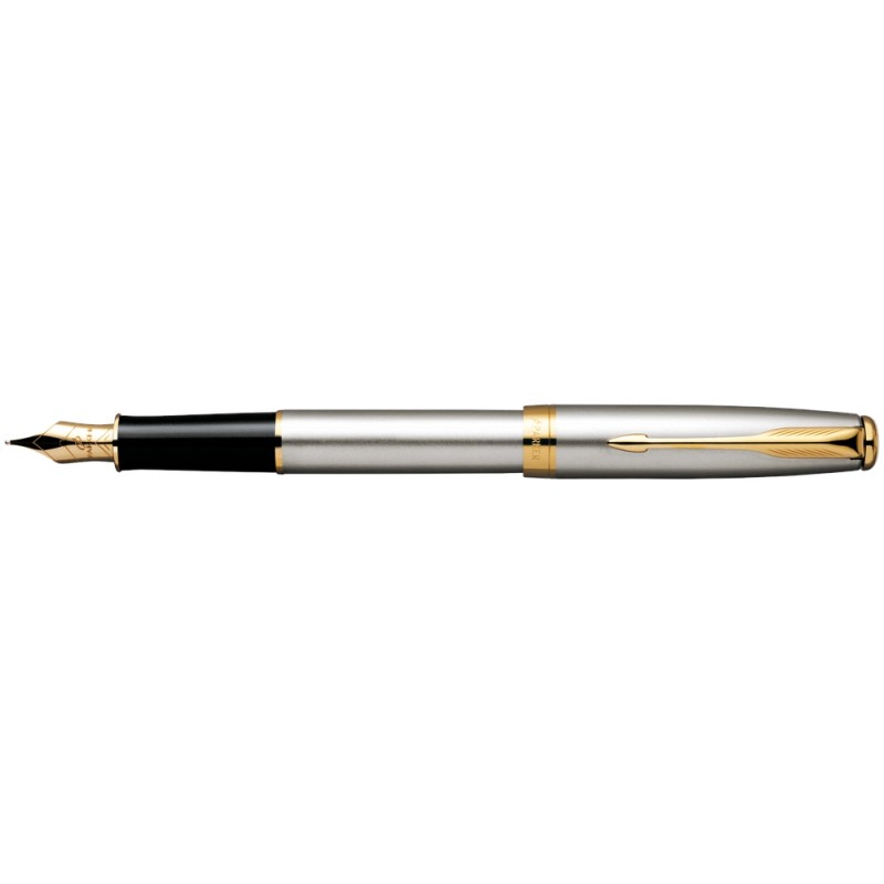 PENNA DA REGALO SONNET STAINLESS STEEL GT - ACCIAIO/FINITURE ORO