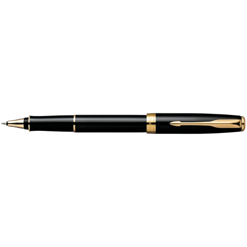 PENNA DA REGALO SONNET LAQUE BLACK GT - NERO LUCIDO/FINITURE ORO