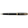 PENNA DA REGALO SONNET LAQUE BLACK GT - NERO LUCIDO/FINITURE ORO