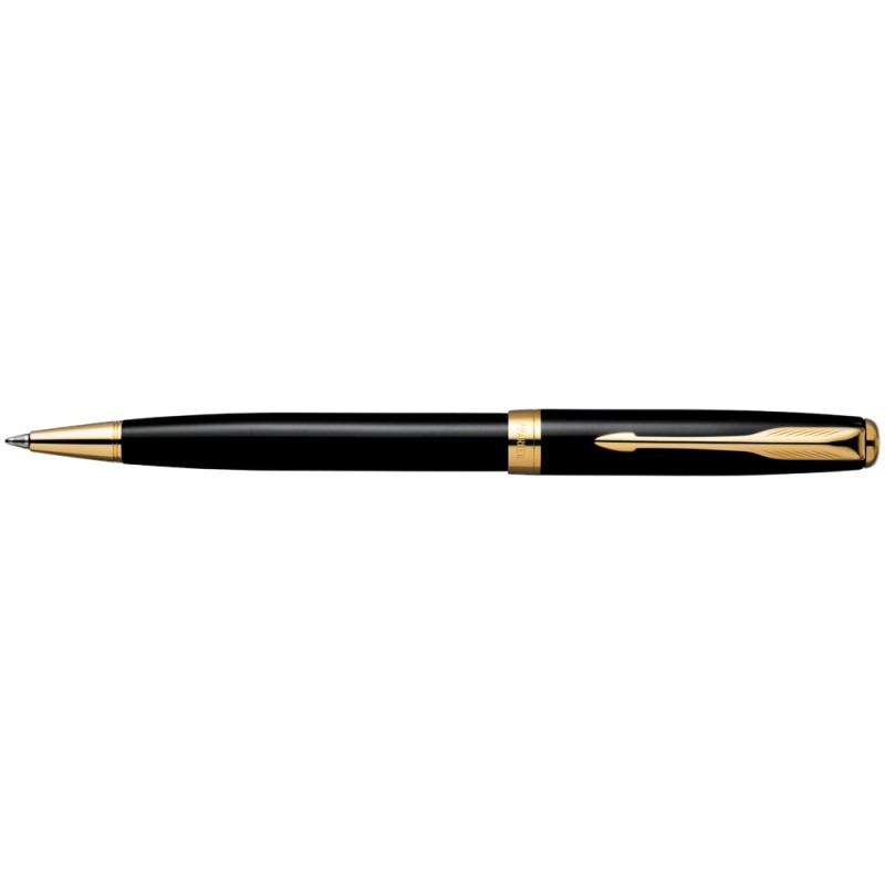 PENNA DA REGALO SONNET LAQUE BLACK GT - NERO LUCIDO/FINITURE ORO